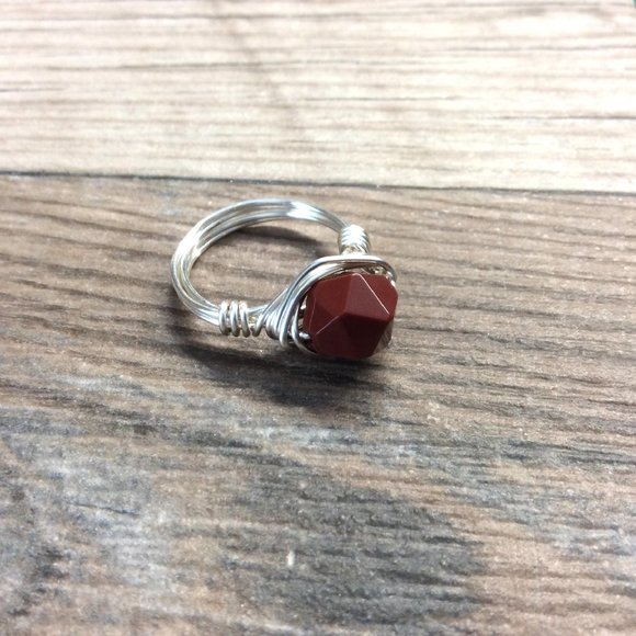 Red Jasper ring - Sterling silver, Red gemstone ring - Picture 3 of 6